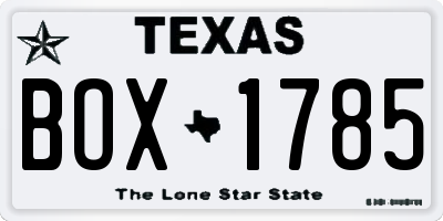TX license plate BOX1785