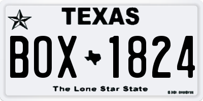 TX license plate BOX1824