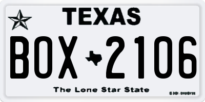 TX license plate BOX2106