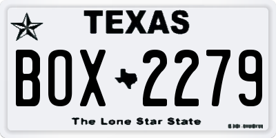 TX license plate BOX2279