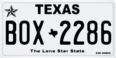 TX license plate BOX2286