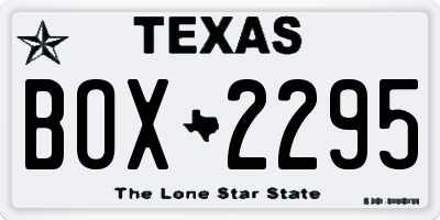 TX license plate BOX2295