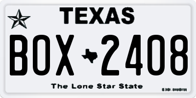 TX license plate BOX2408