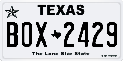 TX license plate BOX2429