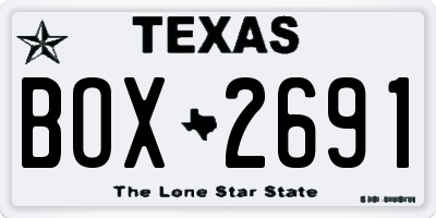 TX license plate BOX2691
