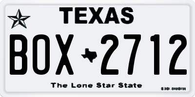 TX license plate BOX2712