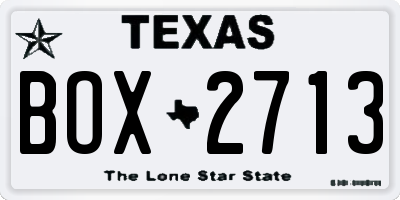 TX license plate BOX2713