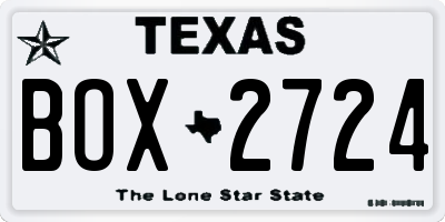 TX license plate BOX2724