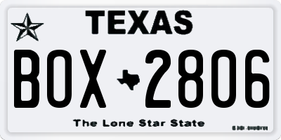 TX license plate BOX2806