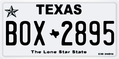 TX license plate BOX2895