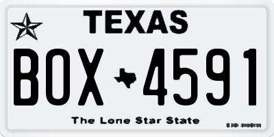 TX license plate BOX4591