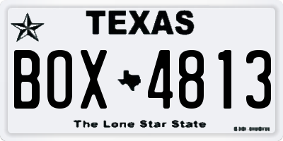 TX license plate BOX4813