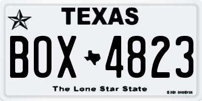 TX license plate BOX4823