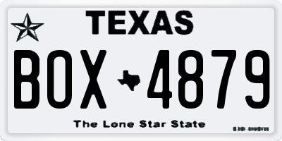 TX license plate BOX4879