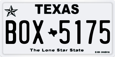 TX license plate BOX5175