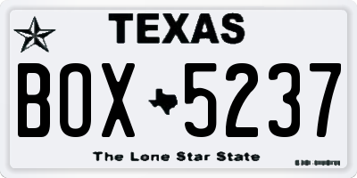 TX license plate BOX5237
