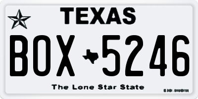 TX license plate BOX5246