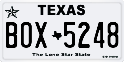 TX license plate BOX5248