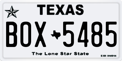 TX license plate BOX5485