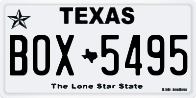 TX license plate BOX5495