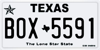TX license plate BOX5591