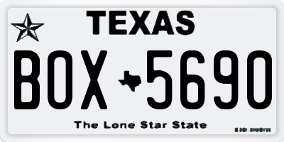 TX license plate BOX5690