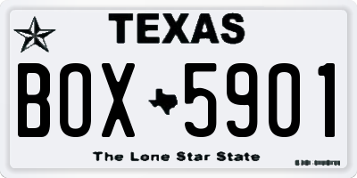 TX license plate BOX5901