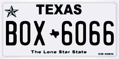 TX license plate BOX6066