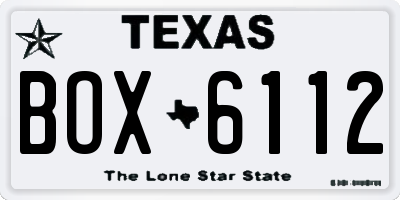 TX license plate BOX6112