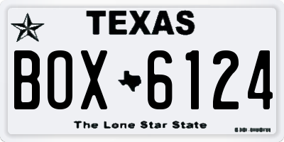 TX license plate BOX6124