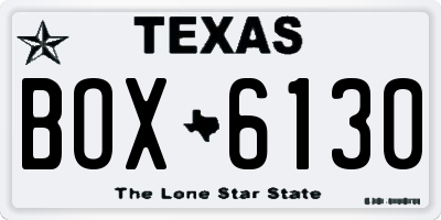 TX license plate BOX6130