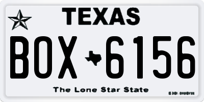 TX license plate BOX6156