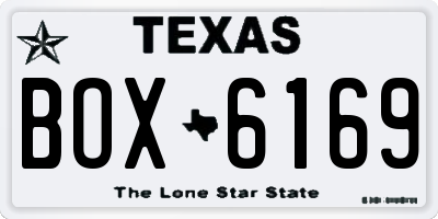 TX license plate BOX6169
