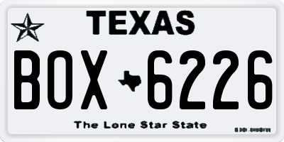 TX license plate BOX6226