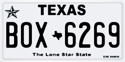 TX license plate BOX6269