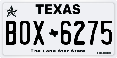 TX license plate BOX6275
