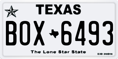 TX license plate BOX6493