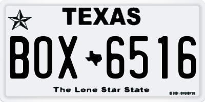 TX license plate BOX6516