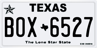 TX license plate BOX6527