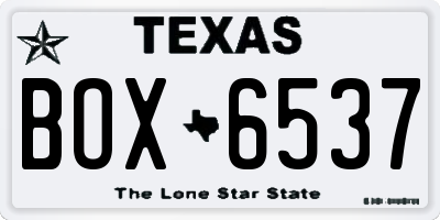 TX license plate BOX6537