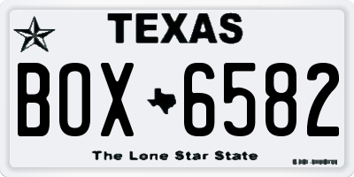 TX license plate BOX6582
