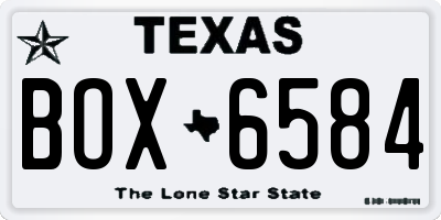 TX license plate BOX6584