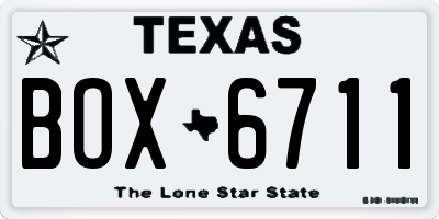 TX license plate BOX6711