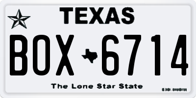 TX license plate BOX6714