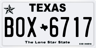 TX license plate BOX6717