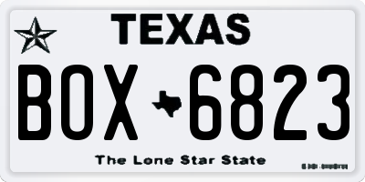 TX license plate BOX6823