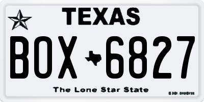 TX license plate BOX6827