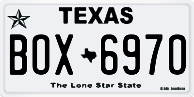 TX license plate BOX6970