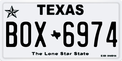 TX license plate BOX6974
