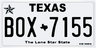TX license plate BOX7155